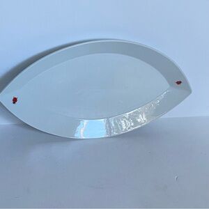 William Sonoma Fortessa Platter Ladybug Plate Appetizer 15” X 8.5” White Germany